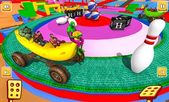 Superhero Fruit Car Race Banana Racing Stunts imagem de tela 1