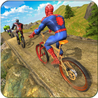 Superhero BMX Bicycle racing hill climb offroad आइकन
