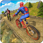 Superhero BMX Fahrradrennen Hill Aufstieg Offroad Zeichen