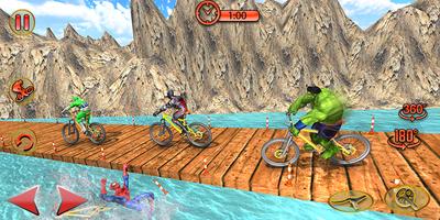 Superhero BMX Bicycle racing hill climb offroad โปสเตอร์