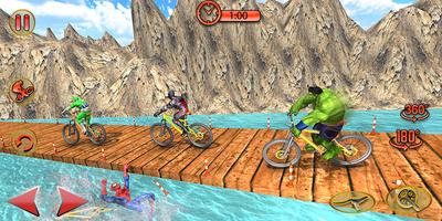 Superhero BMX Bicycle racing hill climb offroad постер