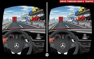VR crazy car traffic racing poster