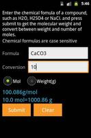 Chemical Calculator capture d'écran 1