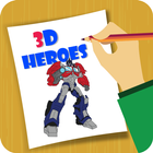 Draw 3D Movie Heroes icono