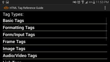 HTML Element Reference Guide capture d'écran 2