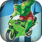 hulk racing motorbike icon