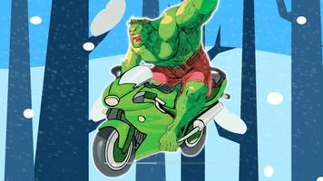 hulk racing motorbike poster