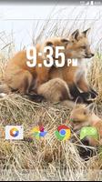 Cute Fox Cubs Playing Live WP Affiche