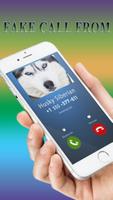 Fake Call from Siberian husky dog Affiche
