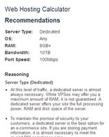 Web Hosting Calculator screenshot 1