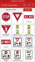 US Traffic and Road Signs poster