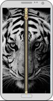 Black tiger Zipper Lock Screen Affiche