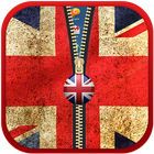 UK Flag zipper lock screen أيقونة