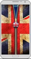 UK Flag zipper lock screen poster