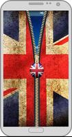 UK Flag zipper lock screen تصوير الشاشة 1