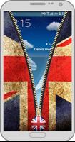 UK Flag zipper lock screen تصوير الشاشة 3