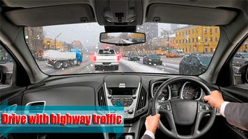 Racing Car in Heavy Traffic-poster