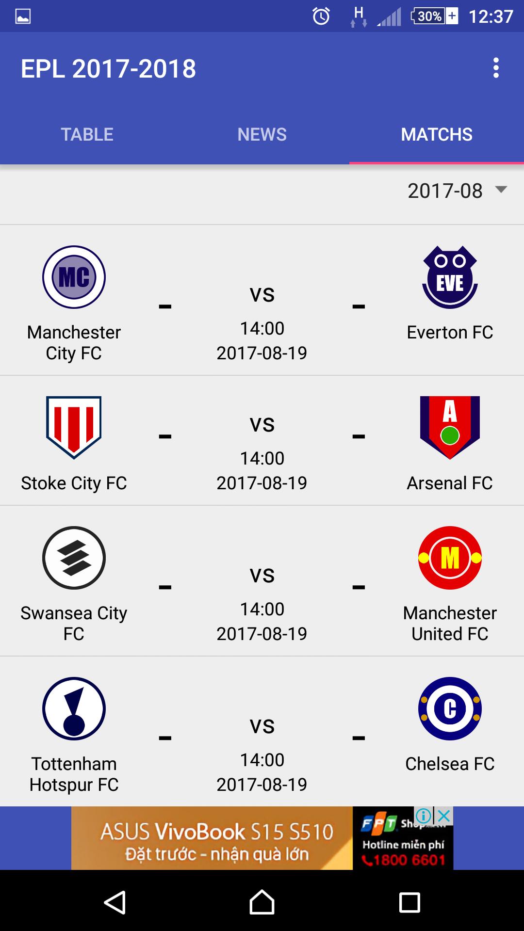 Premier League Table 2017 18 For Android Apk Download