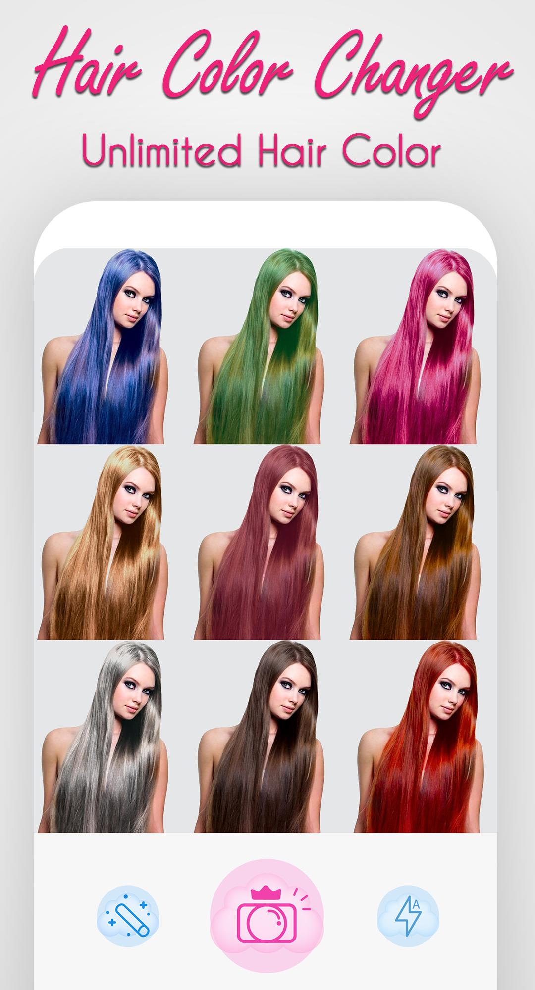Hair Dyes Photo Editor Hair Color Changer For Android Apk Download - pink hair rambut roblox free girl