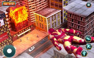 Super Hero Iron Machine Man Flying Rescue Mission Plakat