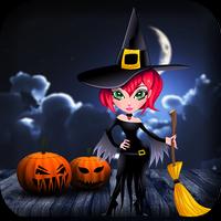 Halloween witch bird Affiche