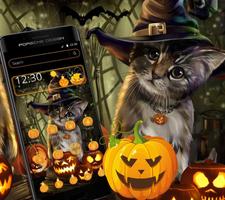 Halloweenowy kot plakat