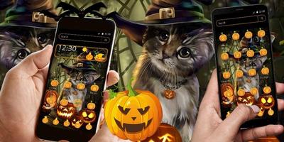 برنامه‌نما Halloween Cat Theme عکس از صفحه