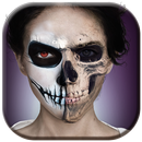 Makijaż na Halloween Czaszka aplikacja