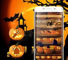 Orange Pumpkin Halloween Theme plakat