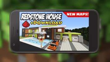 Redstone modern house MAP for MCPE poster