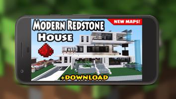 Redstone modern house MAP for MCPE ảnh chụp màn hình 1