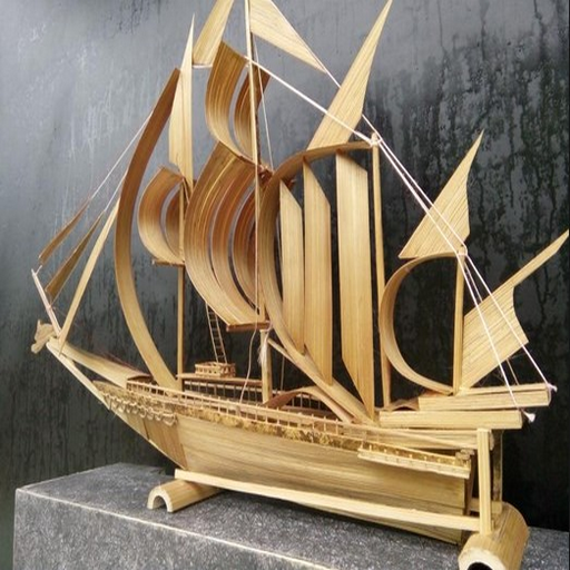 Boot Pinisi aus Bambus