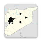 Syrie : carte guerre civile. icône