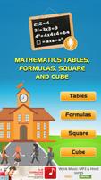 Maths: Tables, Formulas, Squ.. plakat