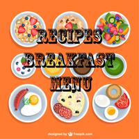 Recipes Breakfast Menu โปสเตอร์