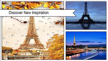 Rainy Paris Waterdrop Eiffel Tower Wallpaper 3D 海報