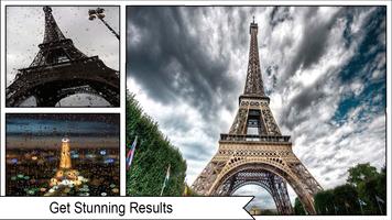 Rainy Paris Waterdrop Eiffel Tower Wallpaper 3D स्क्रीनशॉट 2
