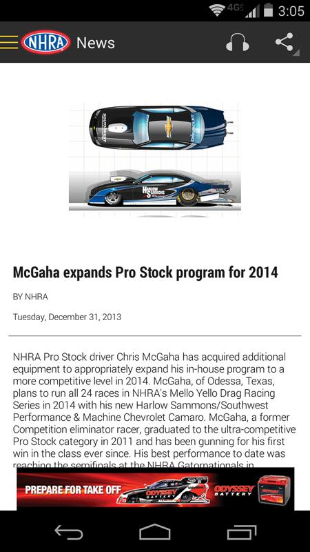 The description of NHRA The app has been originally created by Phunware, Inc. and it is listed among the Sports category. NHRA Mobile Free was designed for people aged 3 and older, users rated it on Google Play. The latest update of this application was launched on July 5, and the tool was downloaded by over 50K users.