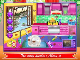 Hoch Schule Mädchen Reinigung Haus Spiele Screenshot 3