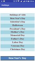 USA Holidays Story & Calendar screenshot 1