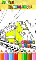 Coloring Pages For Train Cartoon poster