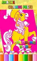 Unicorn Ponny Coloring Book الملصق