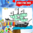 Ship Sketch Coloring Pages icon