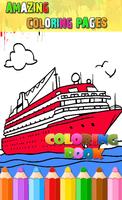 Ship Sketch Coloring Pages poster