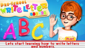 Preschool Write Letter ABC 123 Affiche