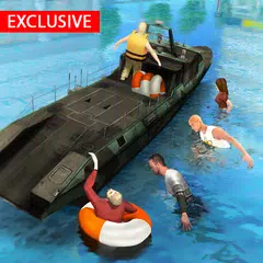 Flood Rescue Speed Boat Simulator : Lifeguard Help