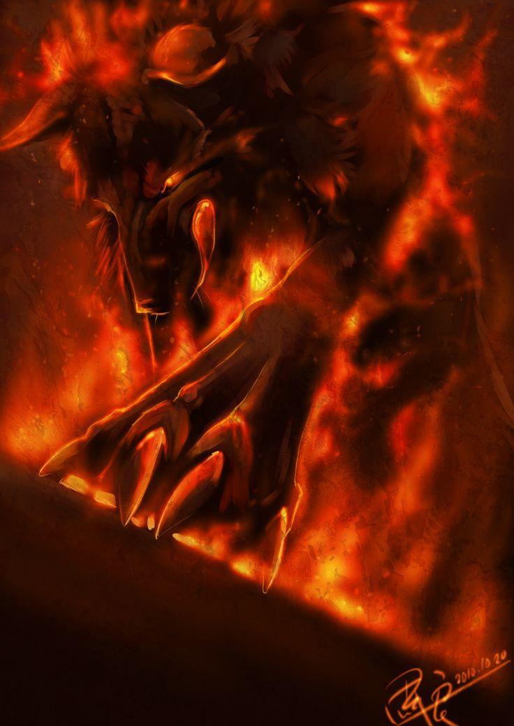 Fire Wolf Wolf Mythical Creature Cool Backgrounds