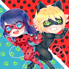 Lady bug and Cat Noir Chibi icône