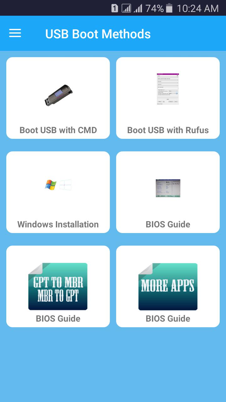 Bootable USB Methods ISO To USB Bootable SD Card APK for Android Download