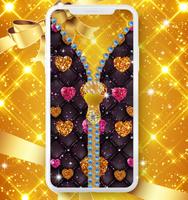 Glitter zipper lock screen imagem de tela 2